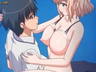 Anime pupytė mylintis storas bybis su jos burna