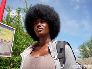 Czech Streets 152 Quickie with pleasant Busty Black Girl: Amateur x rated clip feat. George Glass