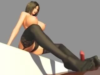 3D Woman with Big Tits Gives Foot Rub and Fucks: dirty clip af