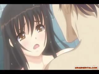 Japanese Anime girlfriend Gets Squeezing Her Tits And Finger