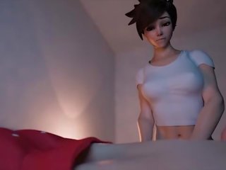 Tracer And Lesbian young woman Fuck A HUGE prick Together&excl;
