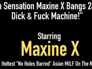Busty Asian Maxine X Pussy Fucks 24 Inch manhood & Mechanical Fuck Toy&excl;