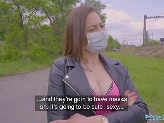 Public Agent Face Mask Fucking a tempting sweet mademoiselle with Big Natural Boobs