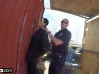 Latina bad young woman caught sucking a cops dick