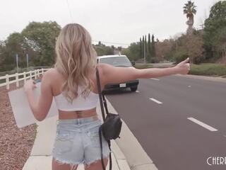 Glorious Big Boob Blonde Hitchhiker Get A Van Ride And Hardcore BBC Fuck From A Friendly Driver