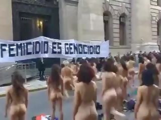 Оголена жінки protest в аргентина -colour версія: ххх кліп 01