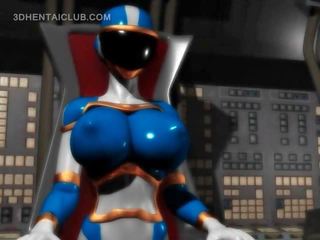 Big boobed anime hero glorious magnificent in tight costume