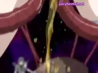 Hentai cookie gets all holes pounded by tentacles