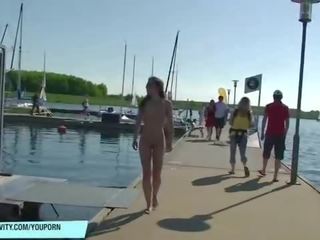 Brunette divinity july clips her amazing tempting body in public