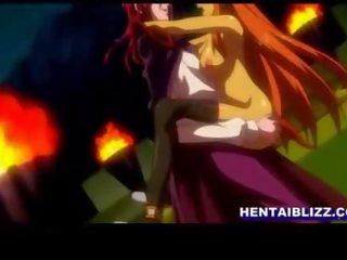 Redhead hentai bigtits brutally fucked in the dungeon