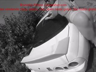 Auto wäsche mit striptease bei garten feucht hemd - peladinha lavando o carro